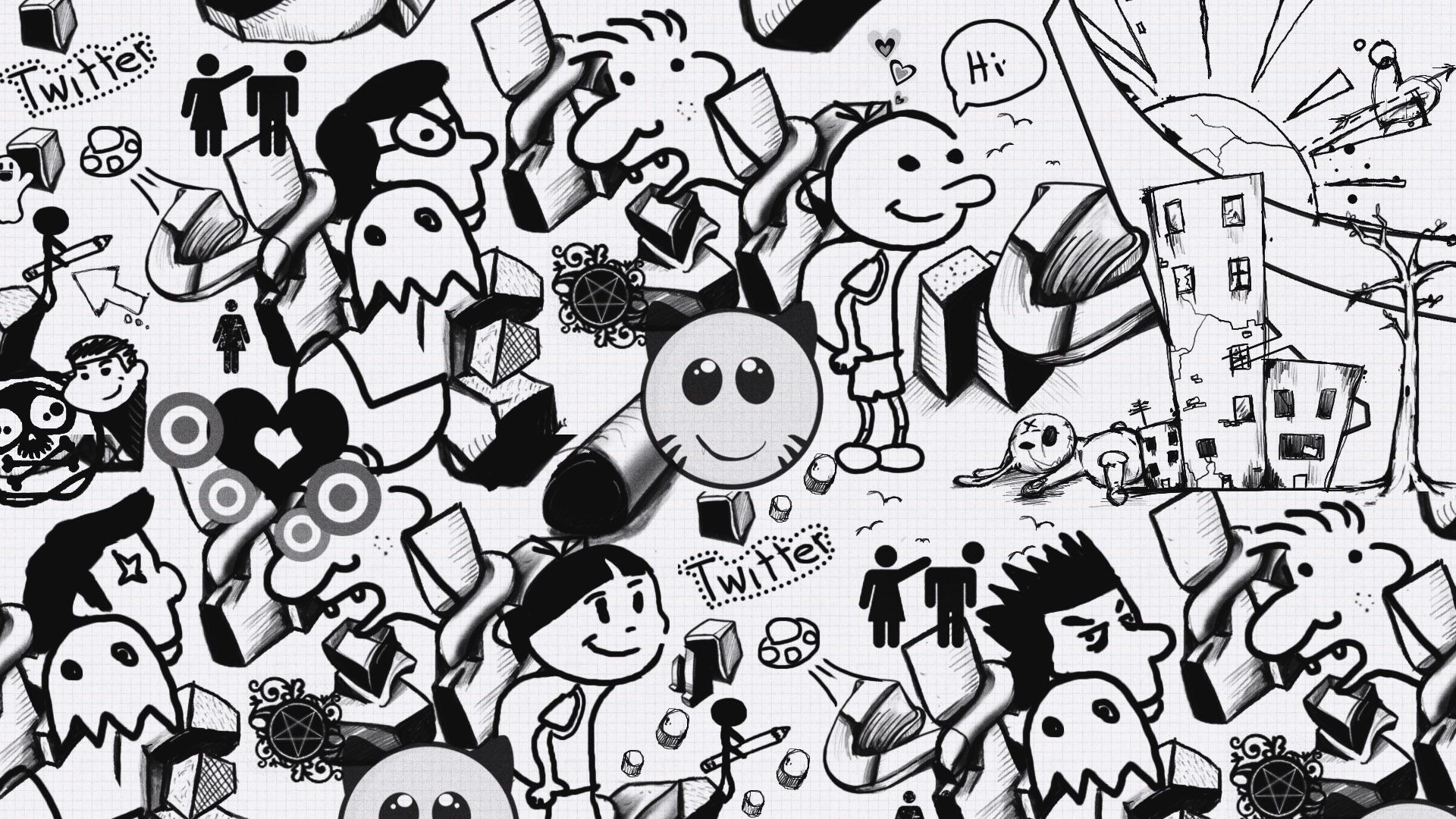 Detail Doodle Black And White Nomer 35