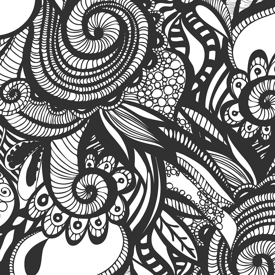 Detail Doodle Black And White Nomer 39