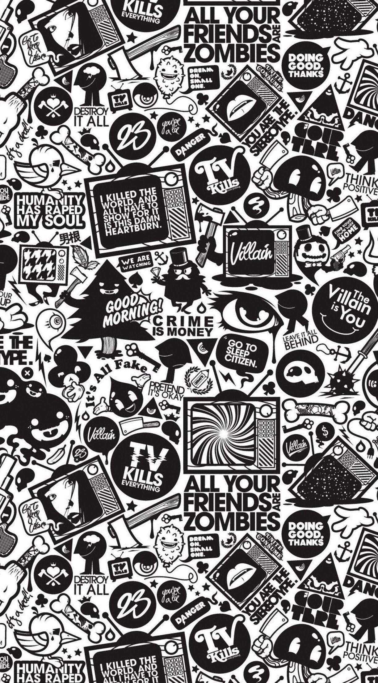Detail Doodle Black And White Nomer 40