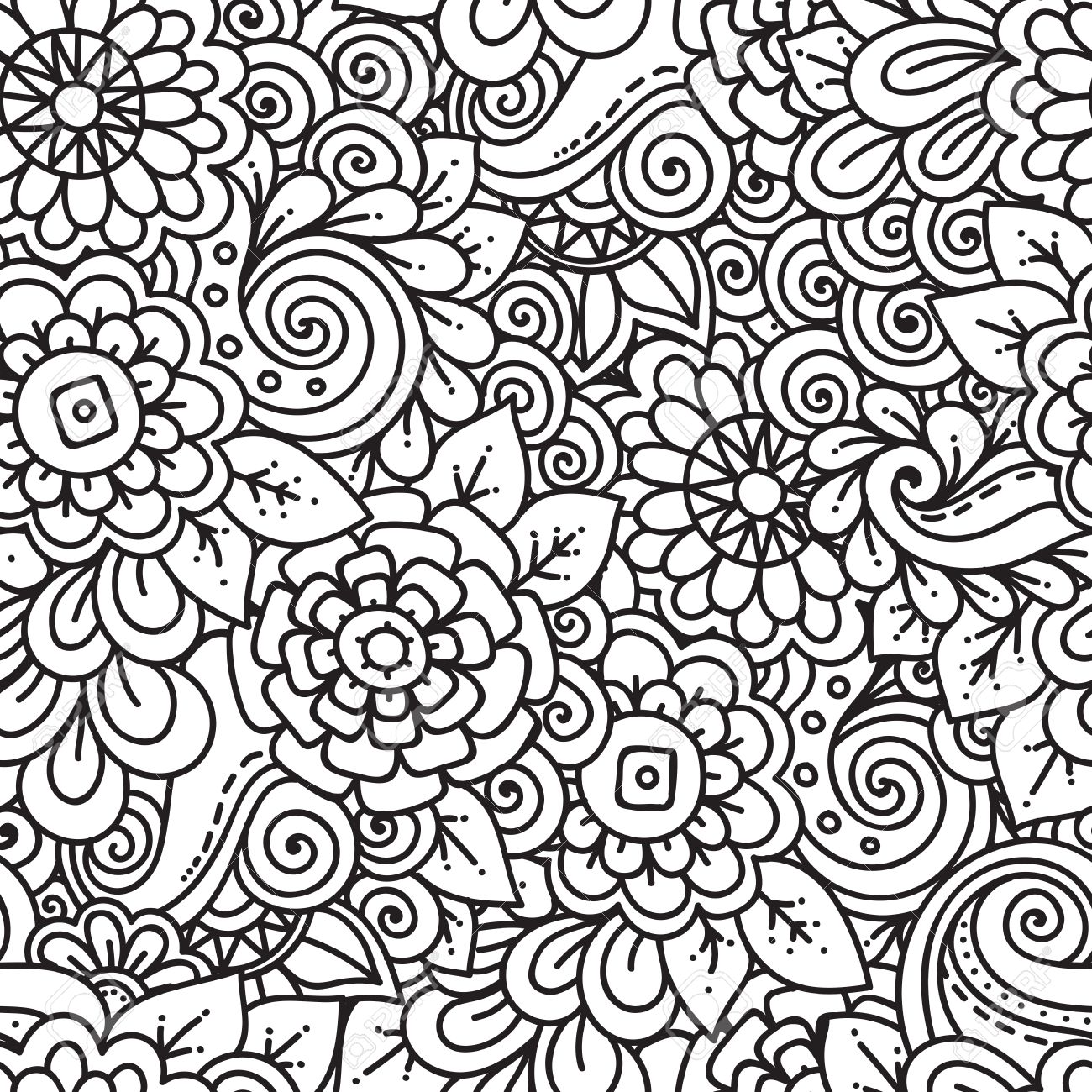 Detail Doodle Black And White Nomer 43