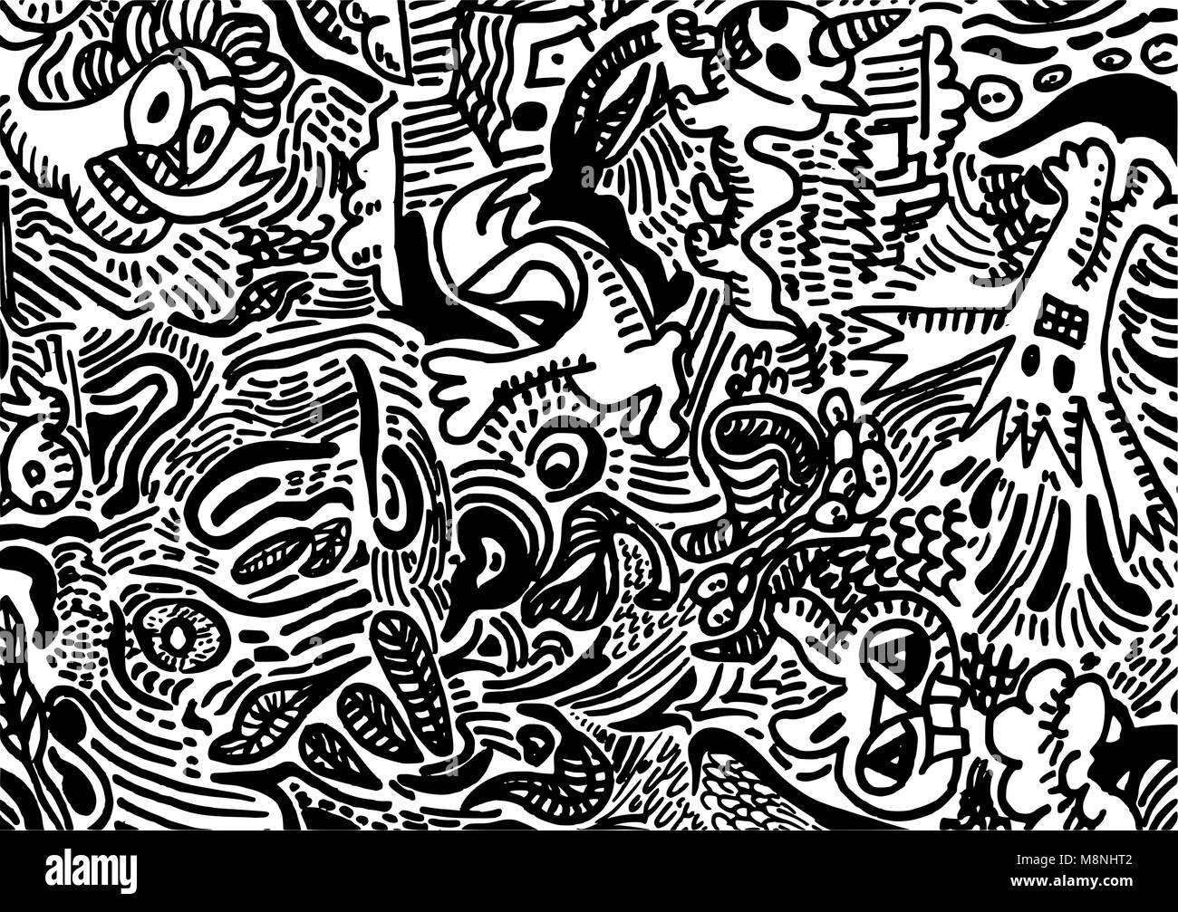Detail Doodle Black And White Nomer 56