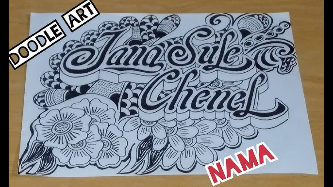 Detail Doodle Bunga Nama Nomer 6