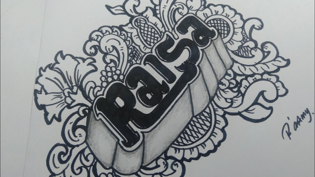 Detail Doodle Kaligrafi Nama Nomer 9