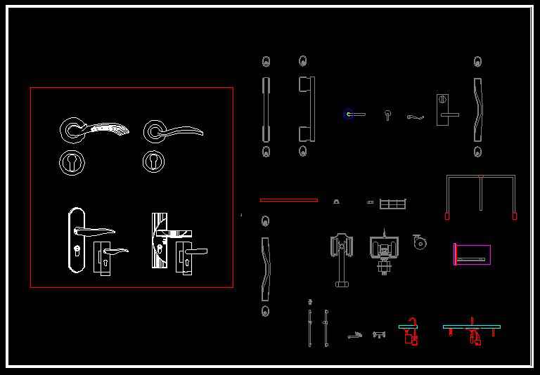 Detail Door Handle Autocad Nomer 19