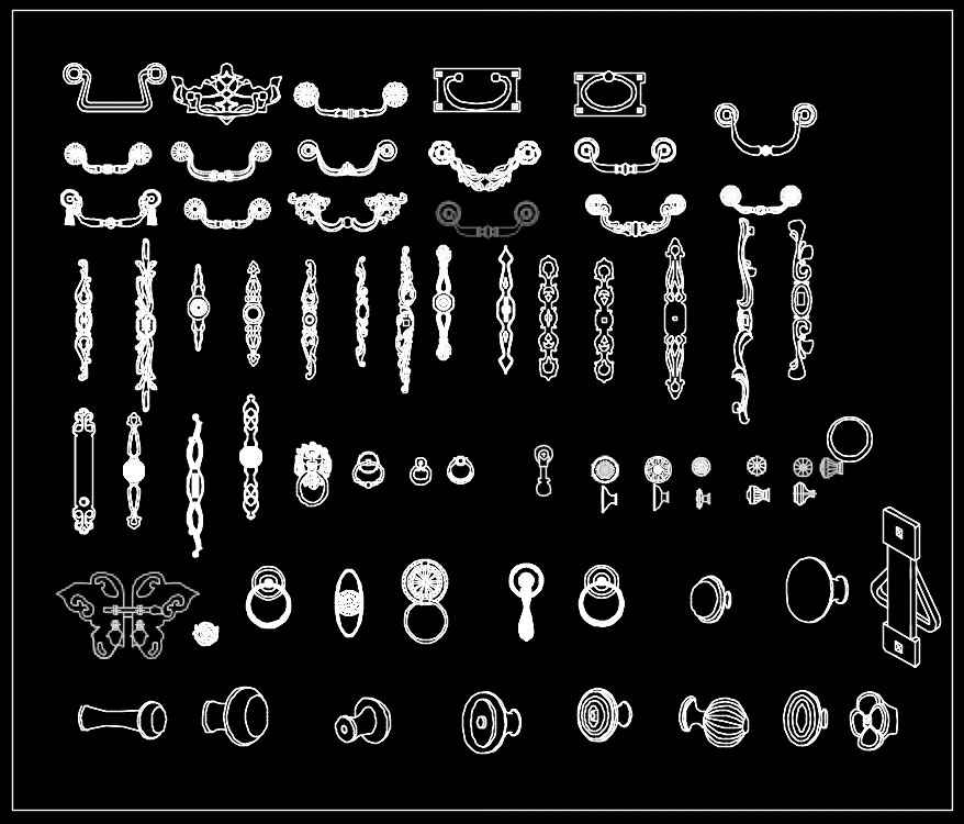 Detail Door Handle Autocad Nomer 28