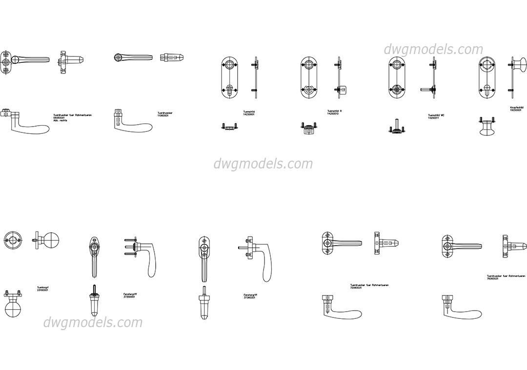 Detail Door Handle Autocad Nomer 4