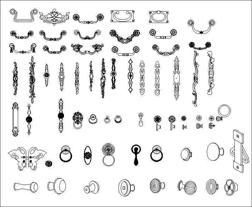 Detail Door Handle Autocad Nomer 36