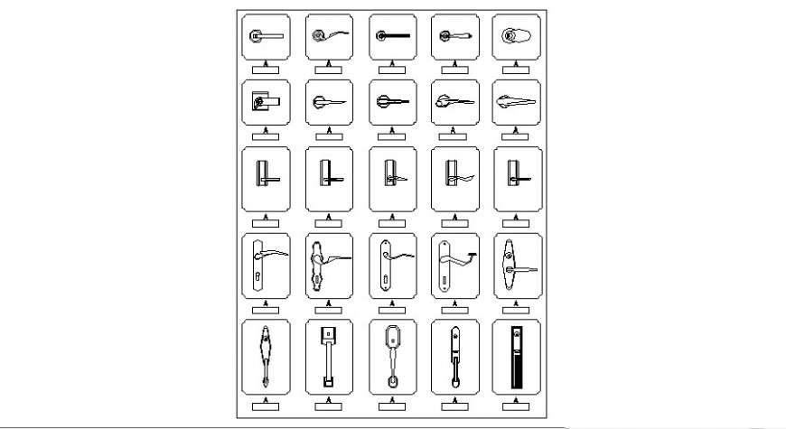 Detail Door Handle Autocad Nomer 7