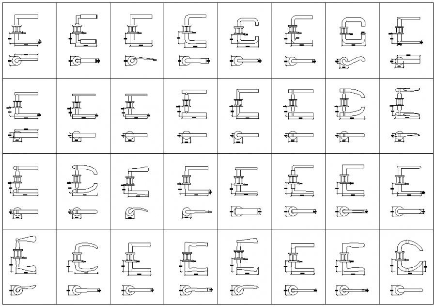 Detail Door Handle Autocad Nomer 10