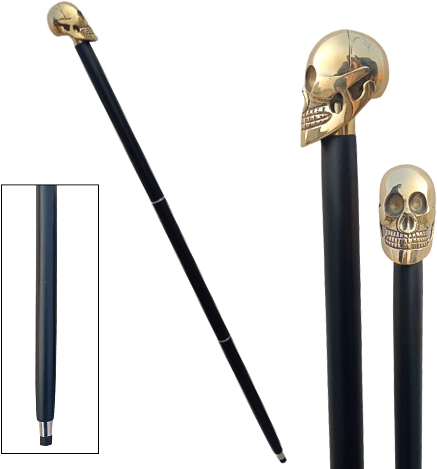 Detail Walking Cane With Skull Handle Nomer 49