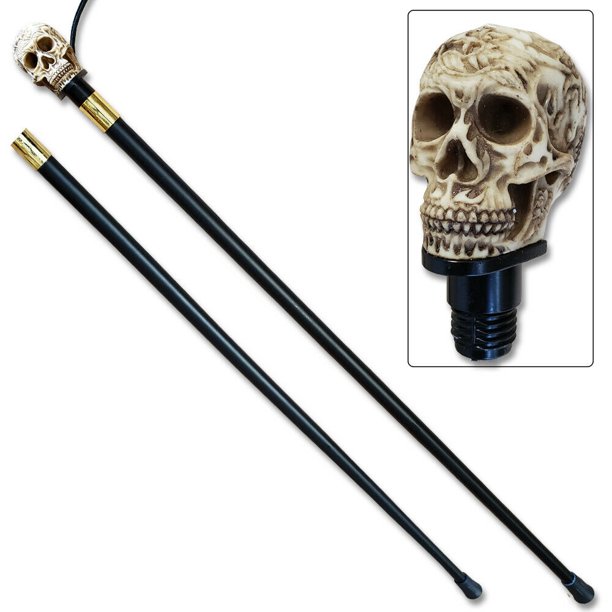 Detail Walking Cane With Skull Handle Nomer 7