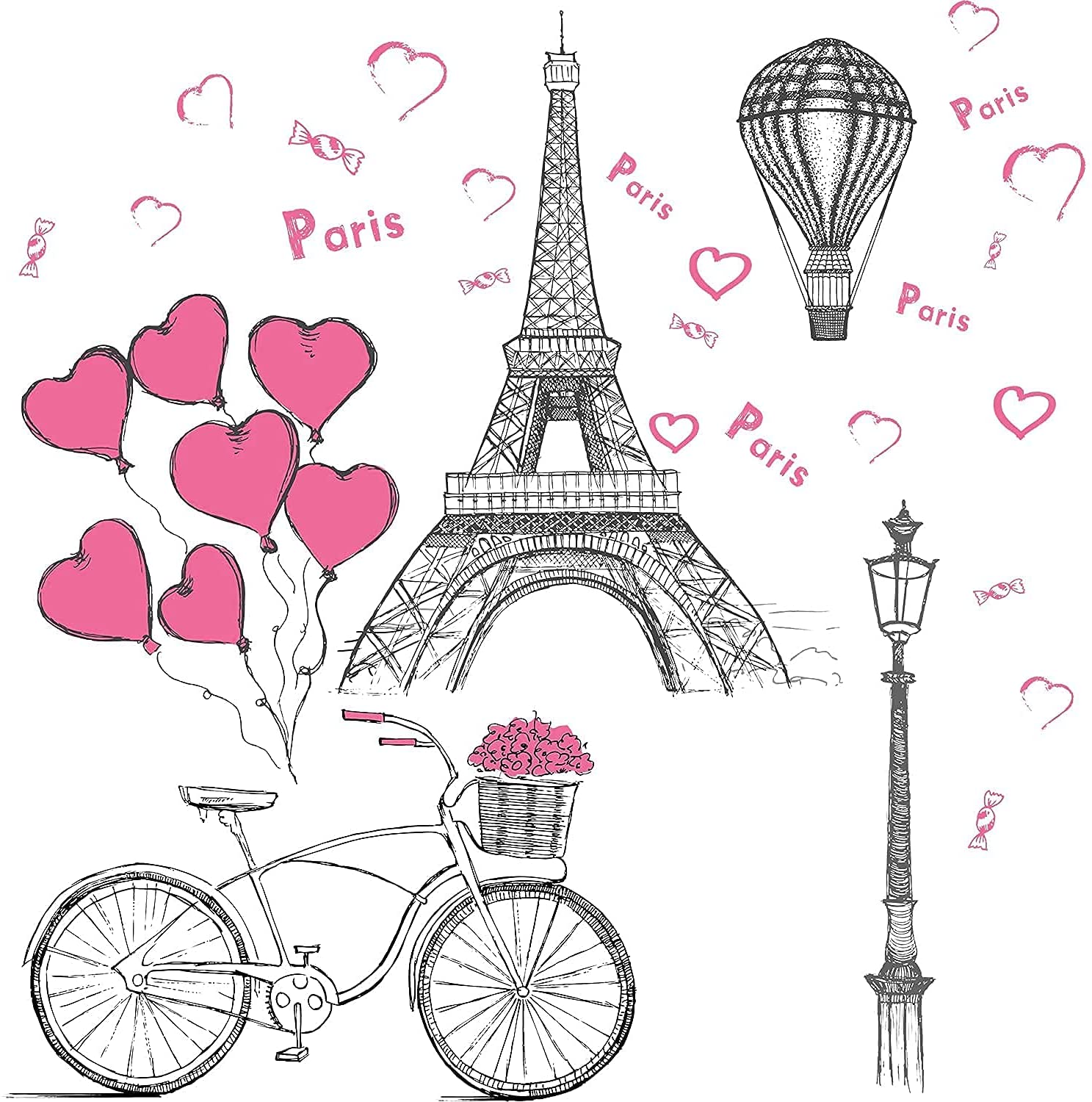 Detail Wall Stickers Eiffel Tower Nomer 27