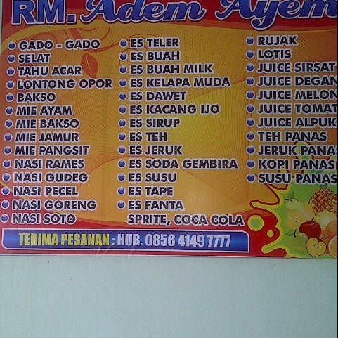 Detail Rumah Makan Adem Ayem Nomer 24