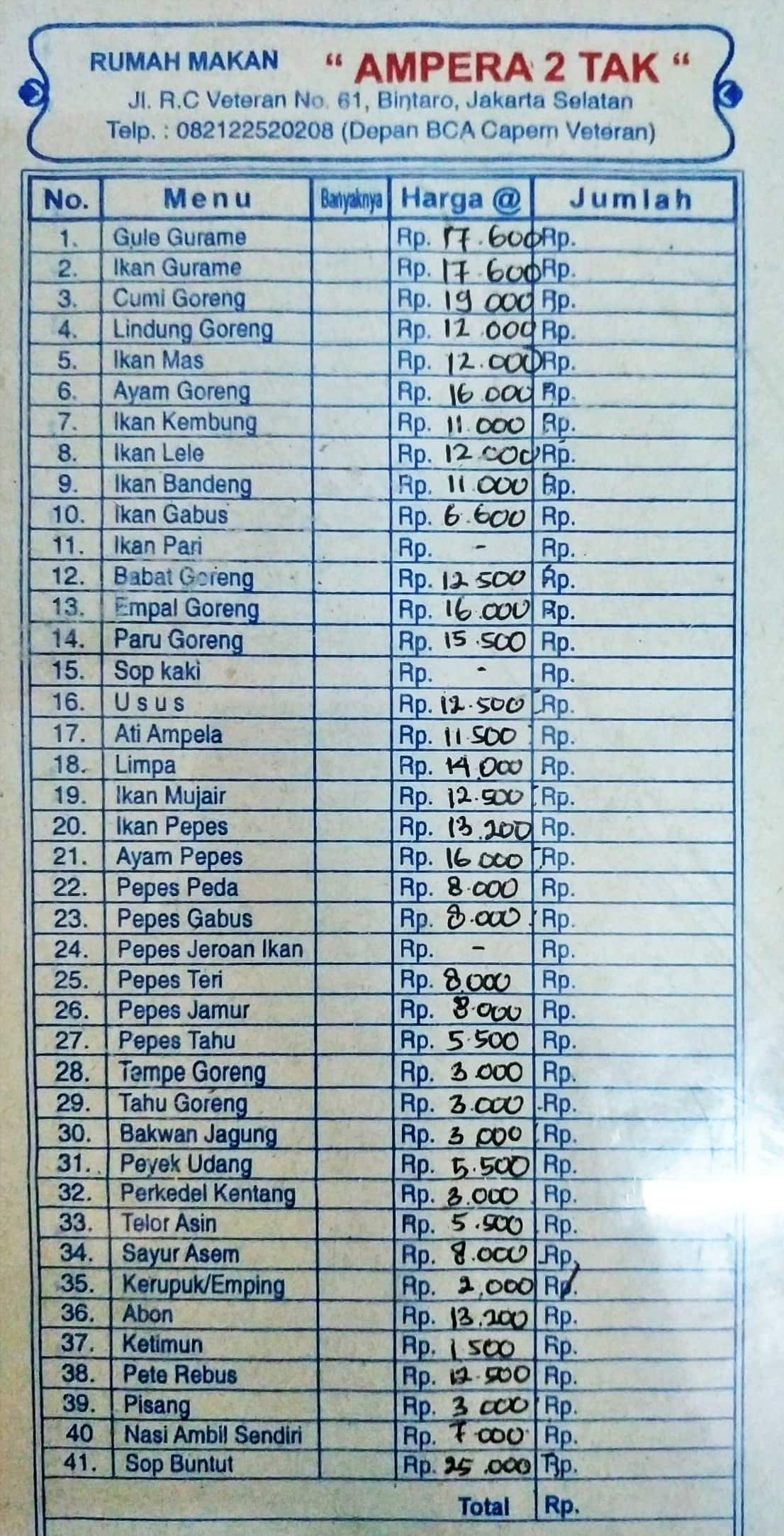 Detail Rumah Makan Ampera Cikini Nomer 14