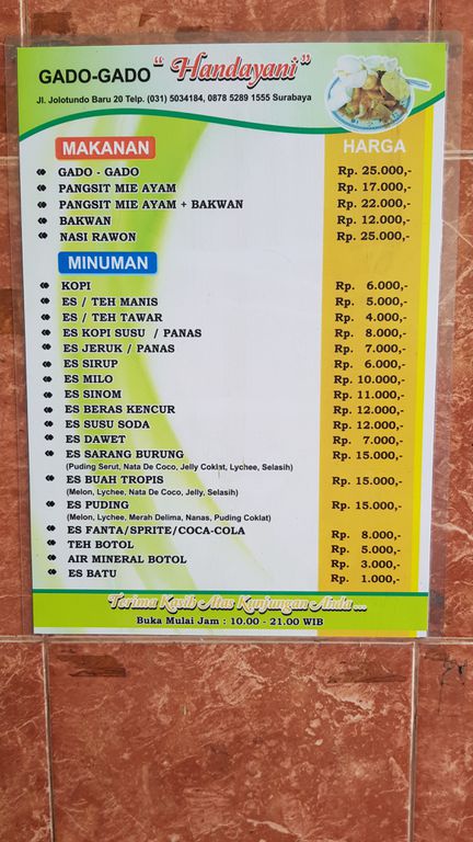 Detail Rumah Makan Handayani Surabaya Nomer 26