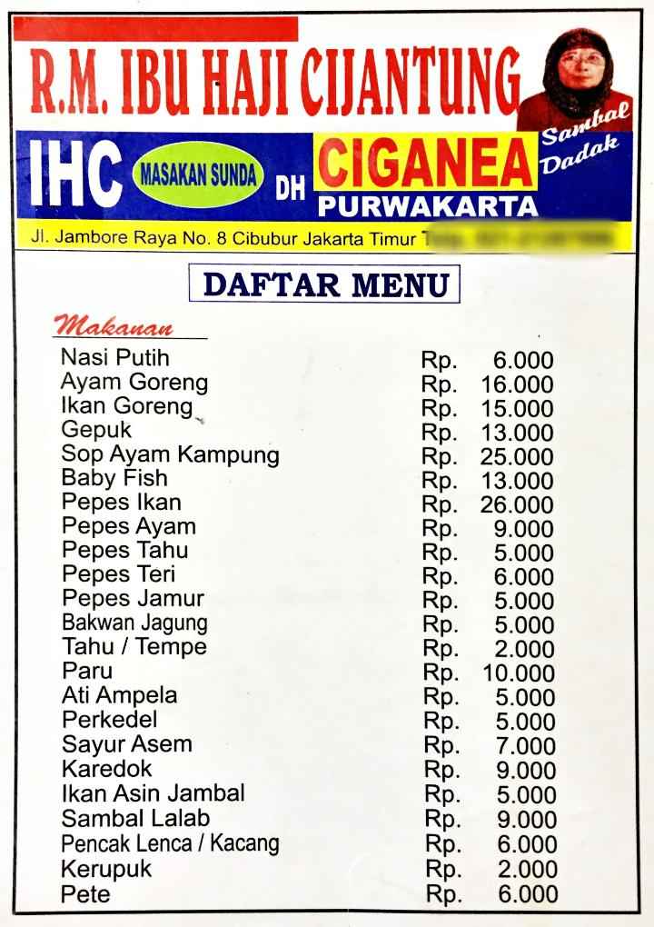 Detail Rumah Makan Ibu Haji Cijantung Nomer 5