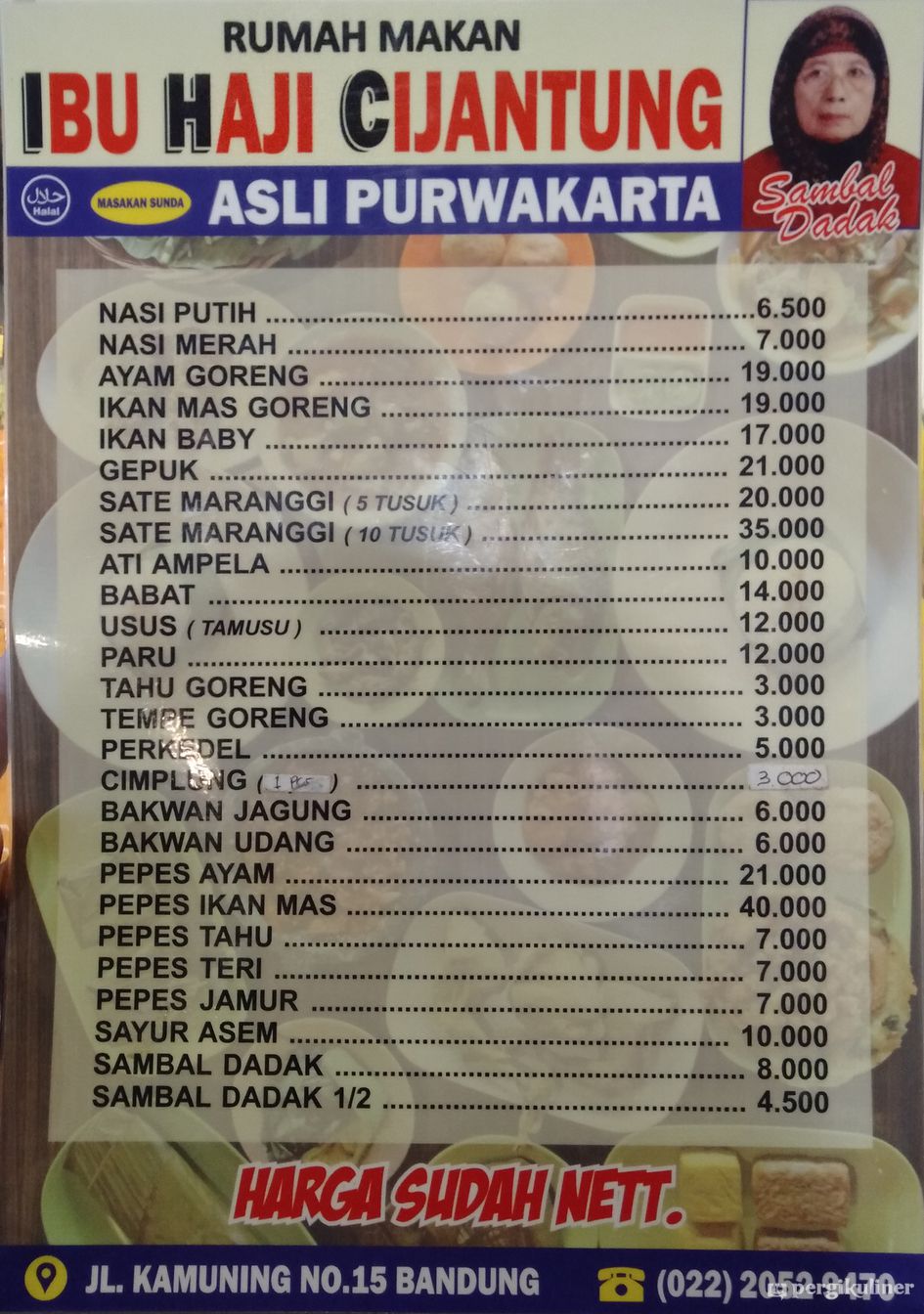 Detail Rumah Makan Ibu Haji Cijantung Bandung Nomer 26