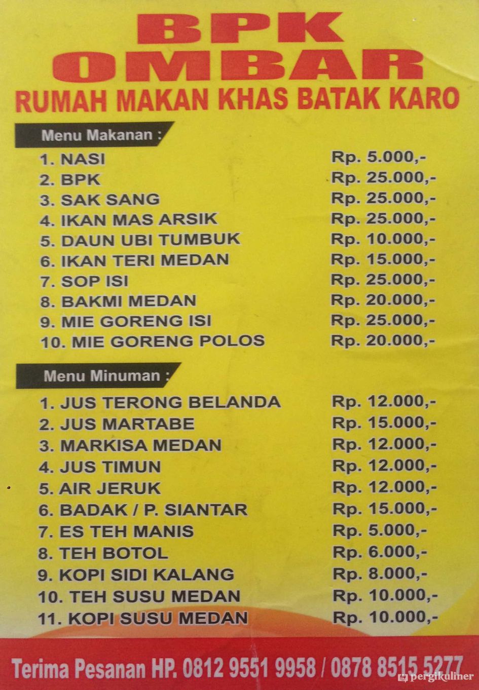 Detail Rumah Makan Karo Nomer 27