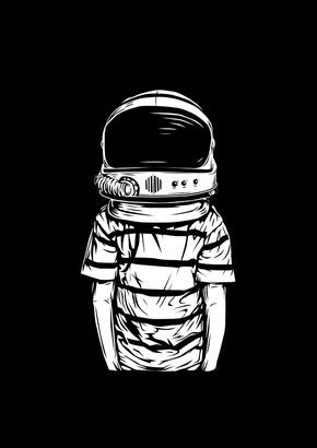 Wallpaper Astronot Hitam Putih - KibrisPDR