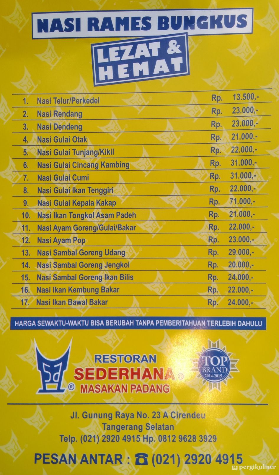 Detail Rumah Makan Sederhana Kota Tangerang Selatan Banten Nomer 54