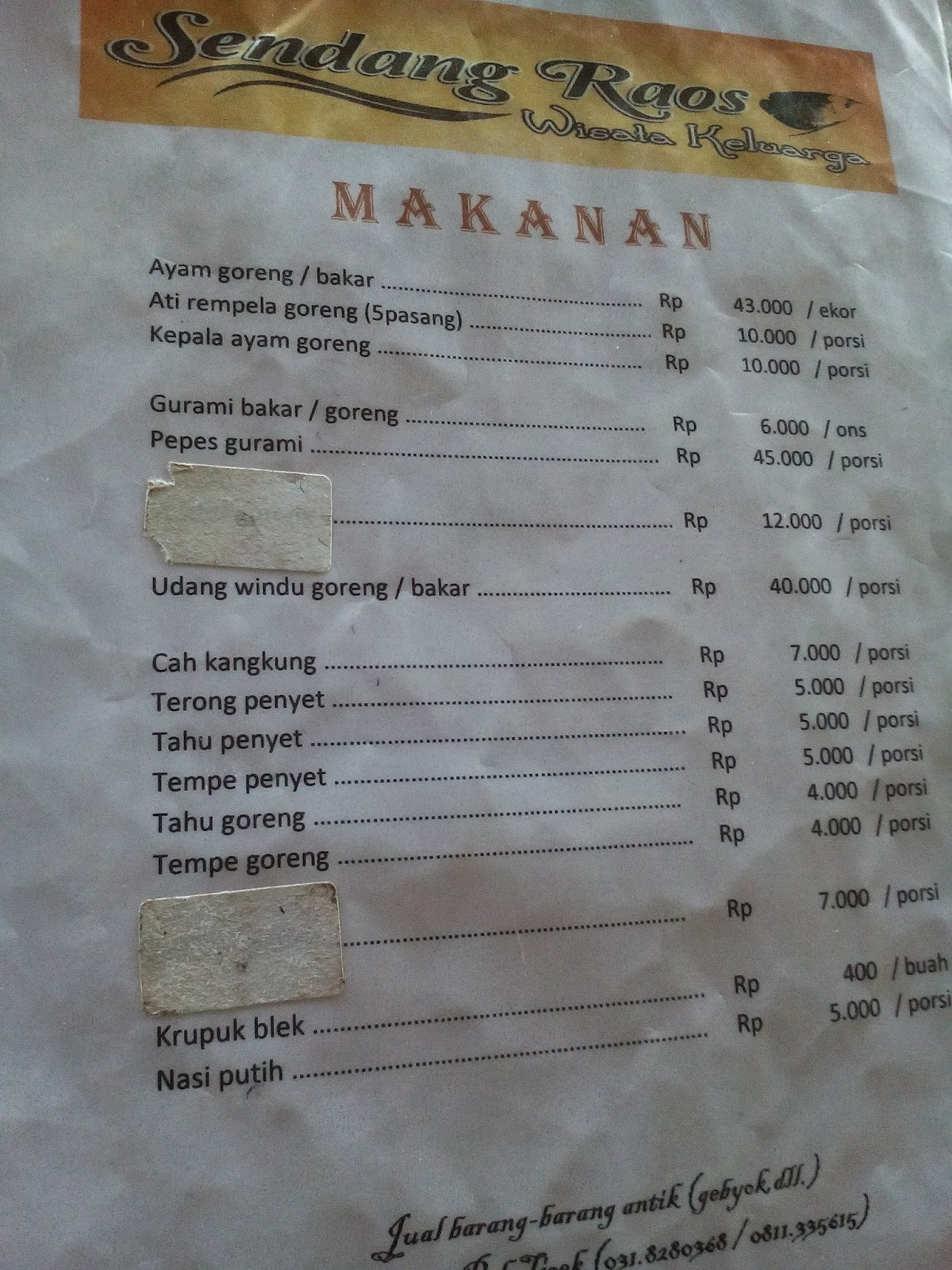 Detail Rumah Makan Sendang Sari Nomer 22