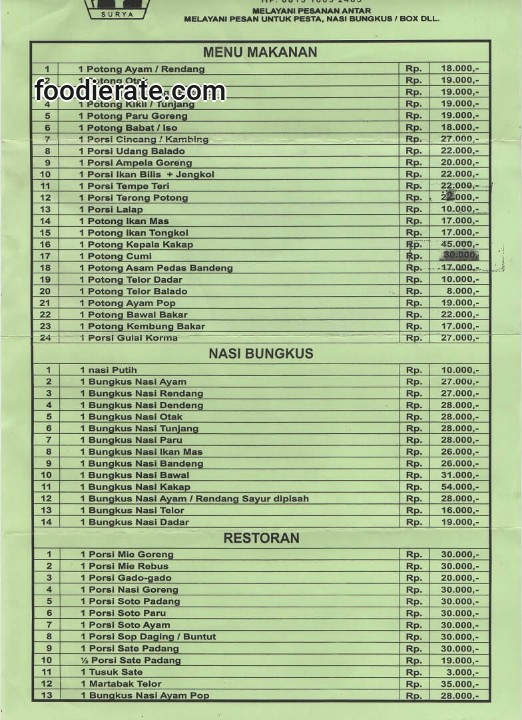 Detail Rumah Makan Surya Kramat Jati Nomer 19