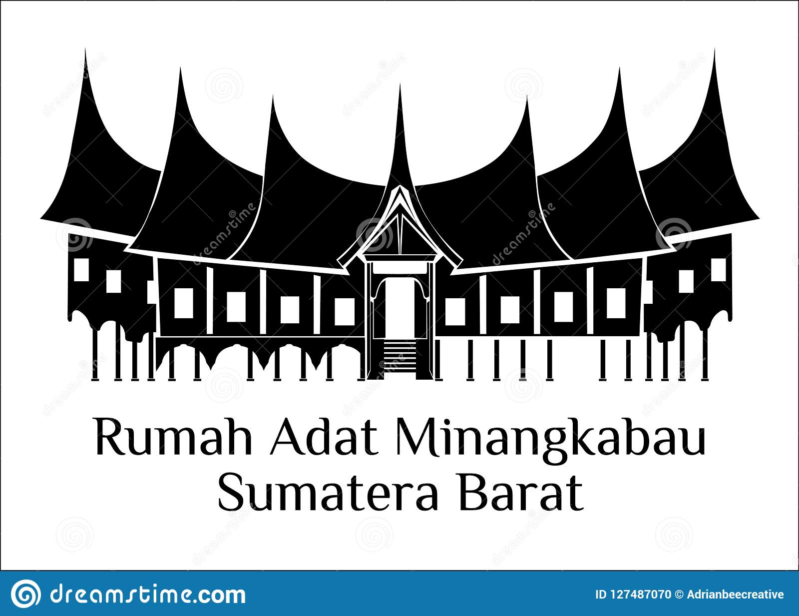 Detail Rumah Minang Vector Nomer 11