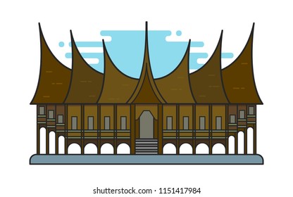 Detail Rumah Minang Vector Nomer 15