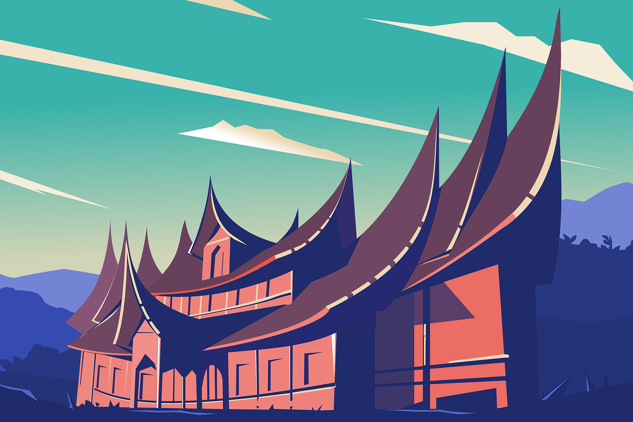 Detail Rumah Minang Vector Nomer 16