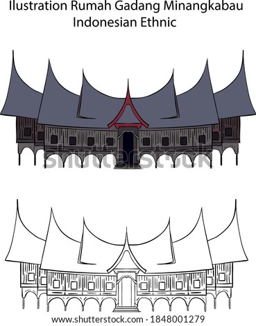 Detail Rumah Minang Vector Nomer 20