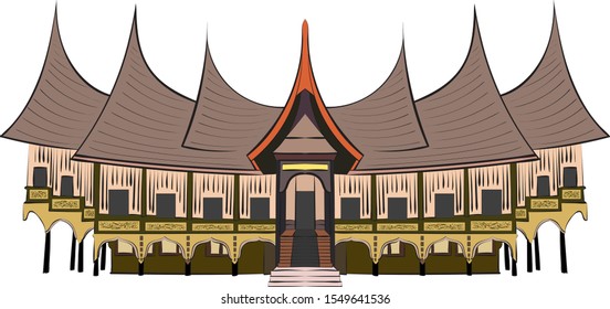 Detail Rumah Minang Vector Nomer 3