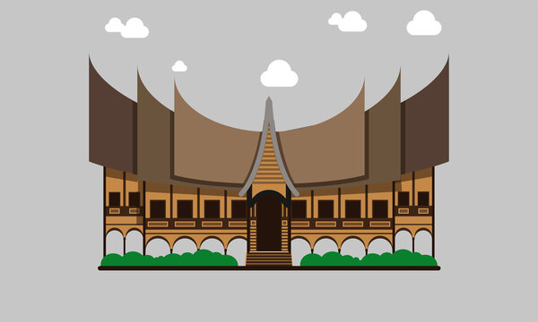Detail Rumah Minang Vector Nomer 23