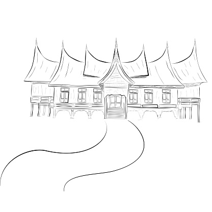 Detail Rumah Minang Vector Nomer 37