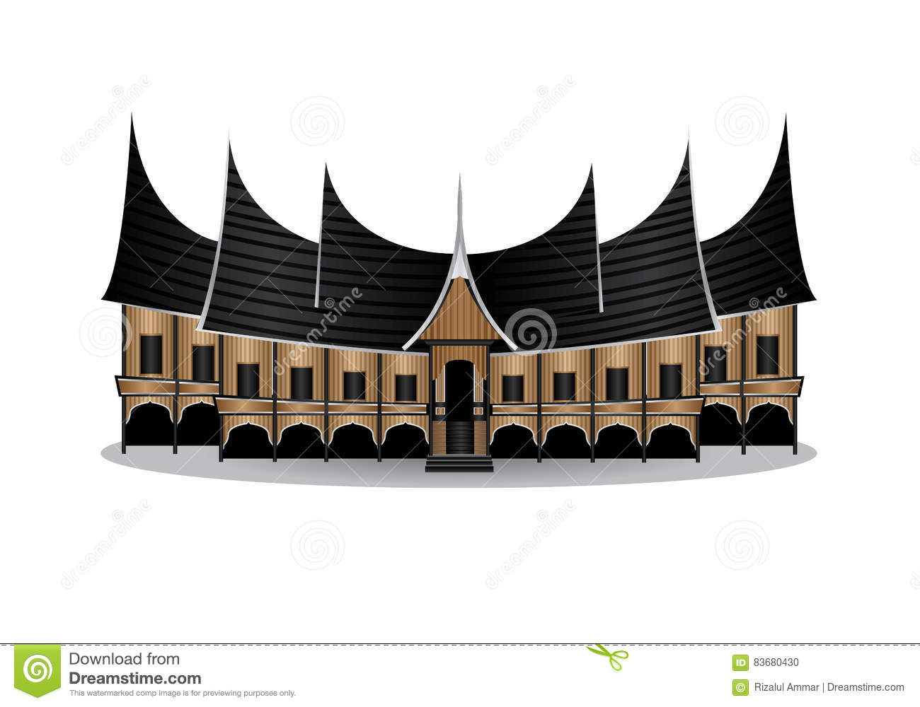 Detail Rumah Minang Vector Nomer 5