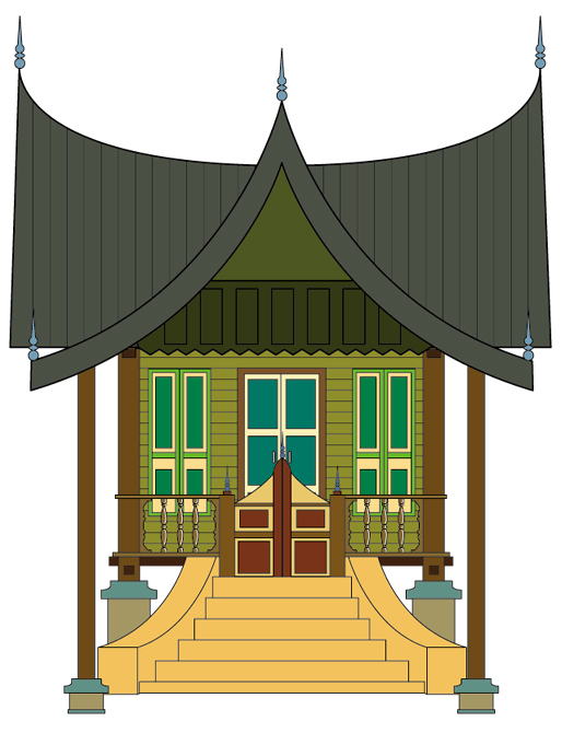 Detail Rumah Minang Vector Nomer 53