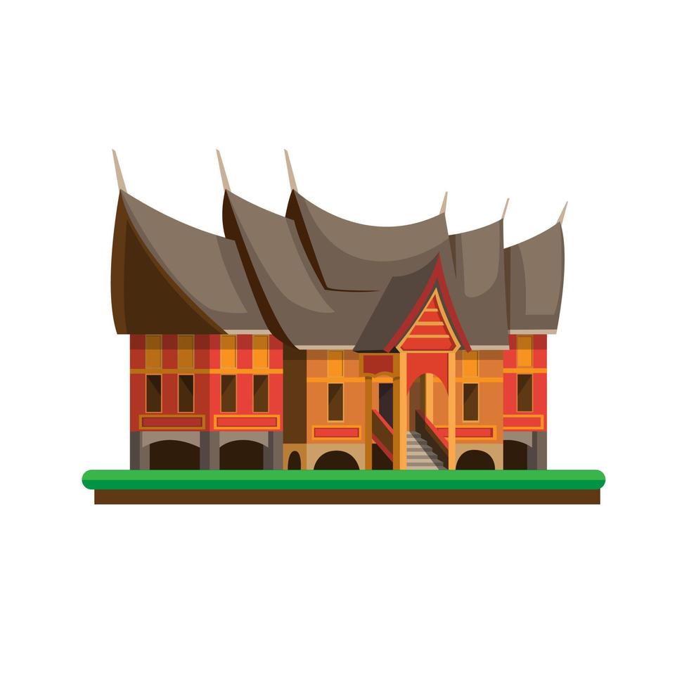 Detail Rumah Minang Vector Nomer 8