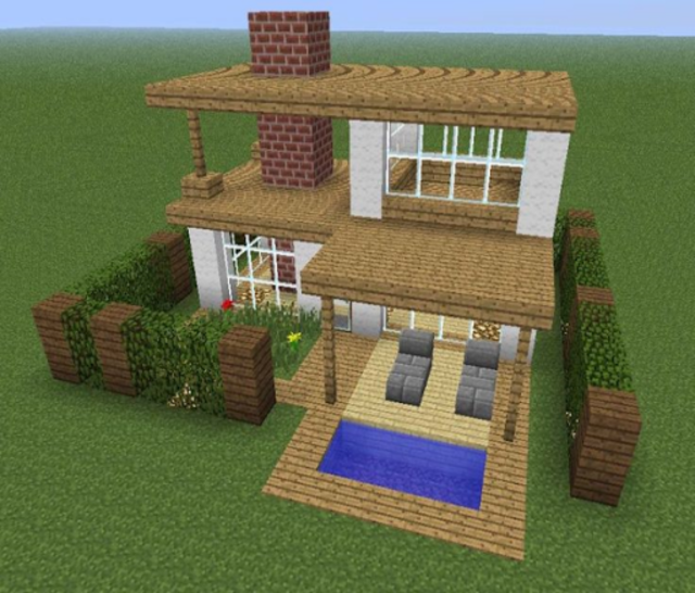 Detail Rumah Minecraft Modern Nomer 24