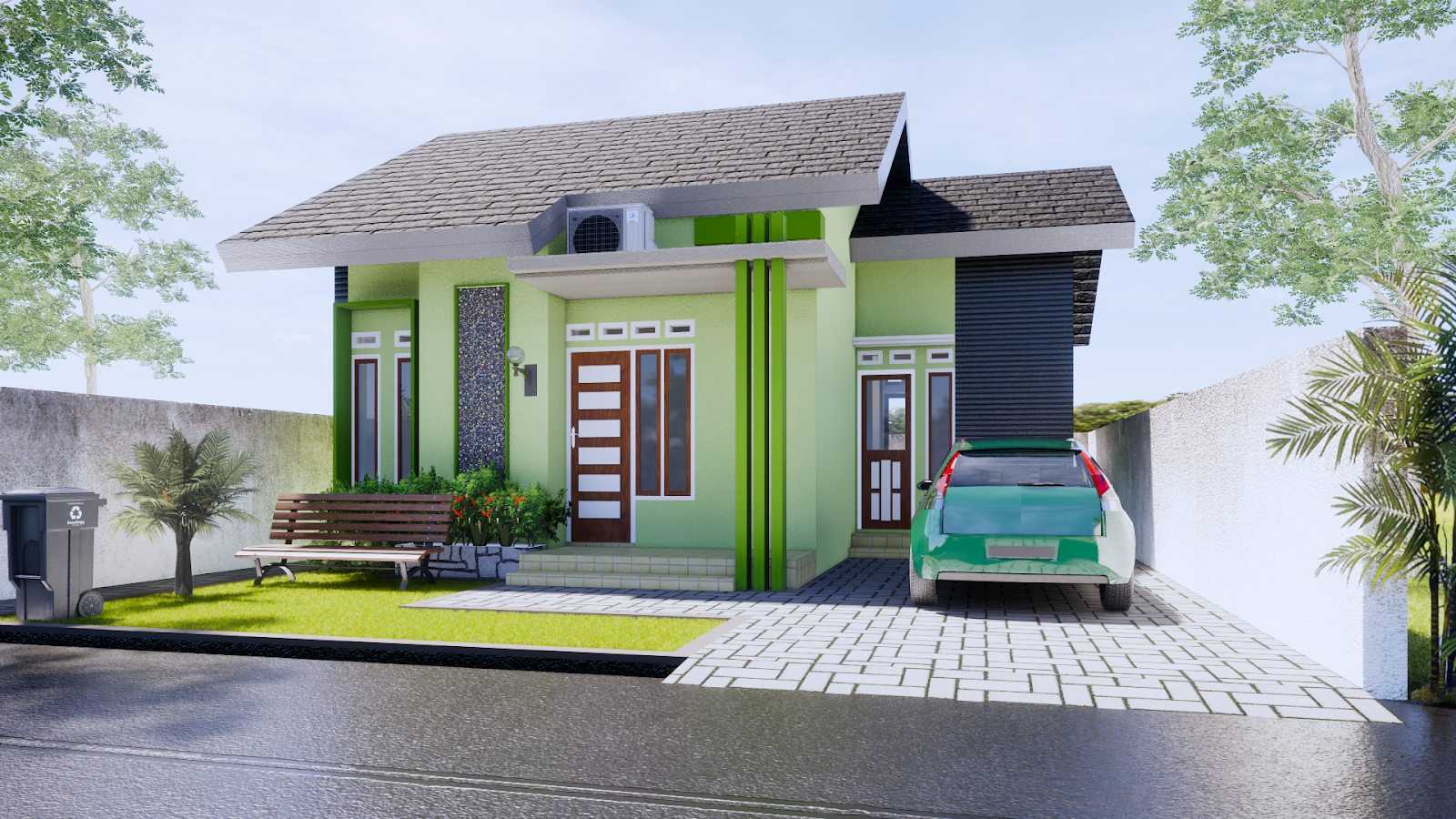 Detail Rumah Minimalis Hijau Nomer 27