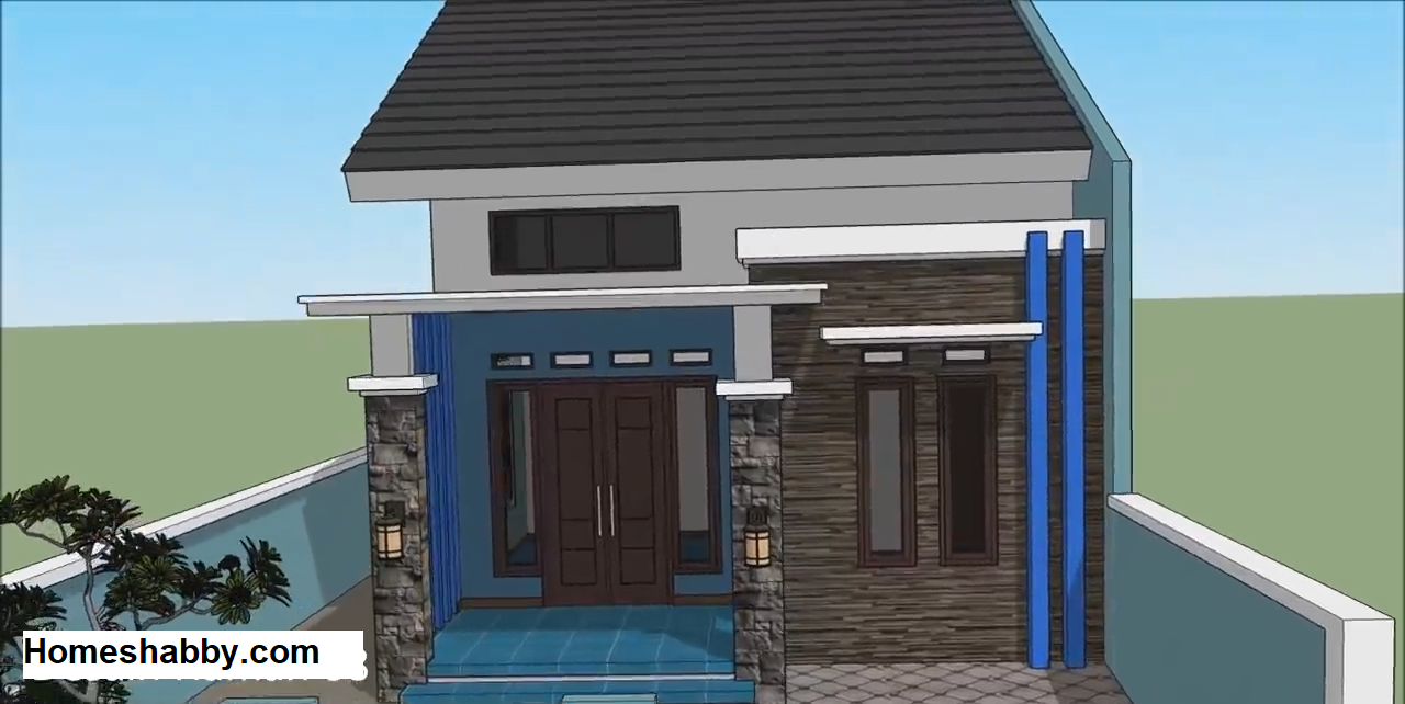 Detail Rumah Minimalis Nuansa Biru Nomer 23