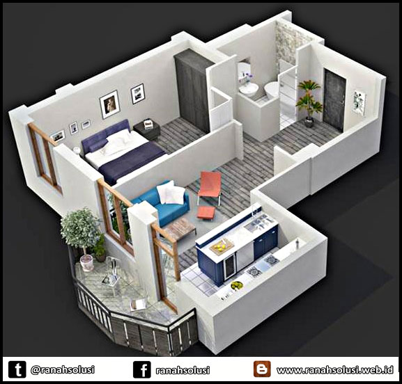 Detail Rumah Minimalis Satu Kamar Nomer 56