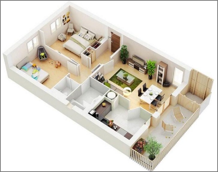 Detail Rumah Minimalis Sederhana 1 Lantai 2 Kamar Nomer 28