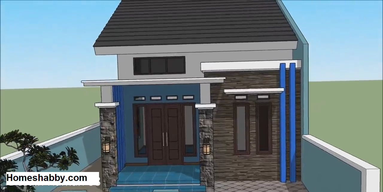Detail Rumah Minimalis Warna Biru Nomer 24