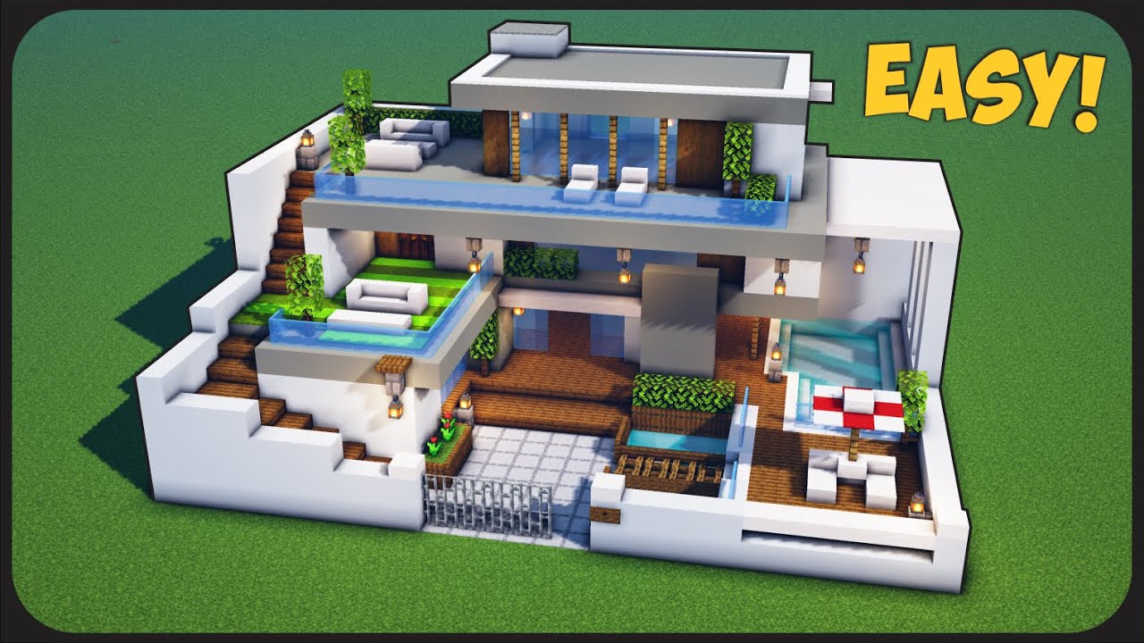 Detail Rumah Modern Minecraft Nomer 24