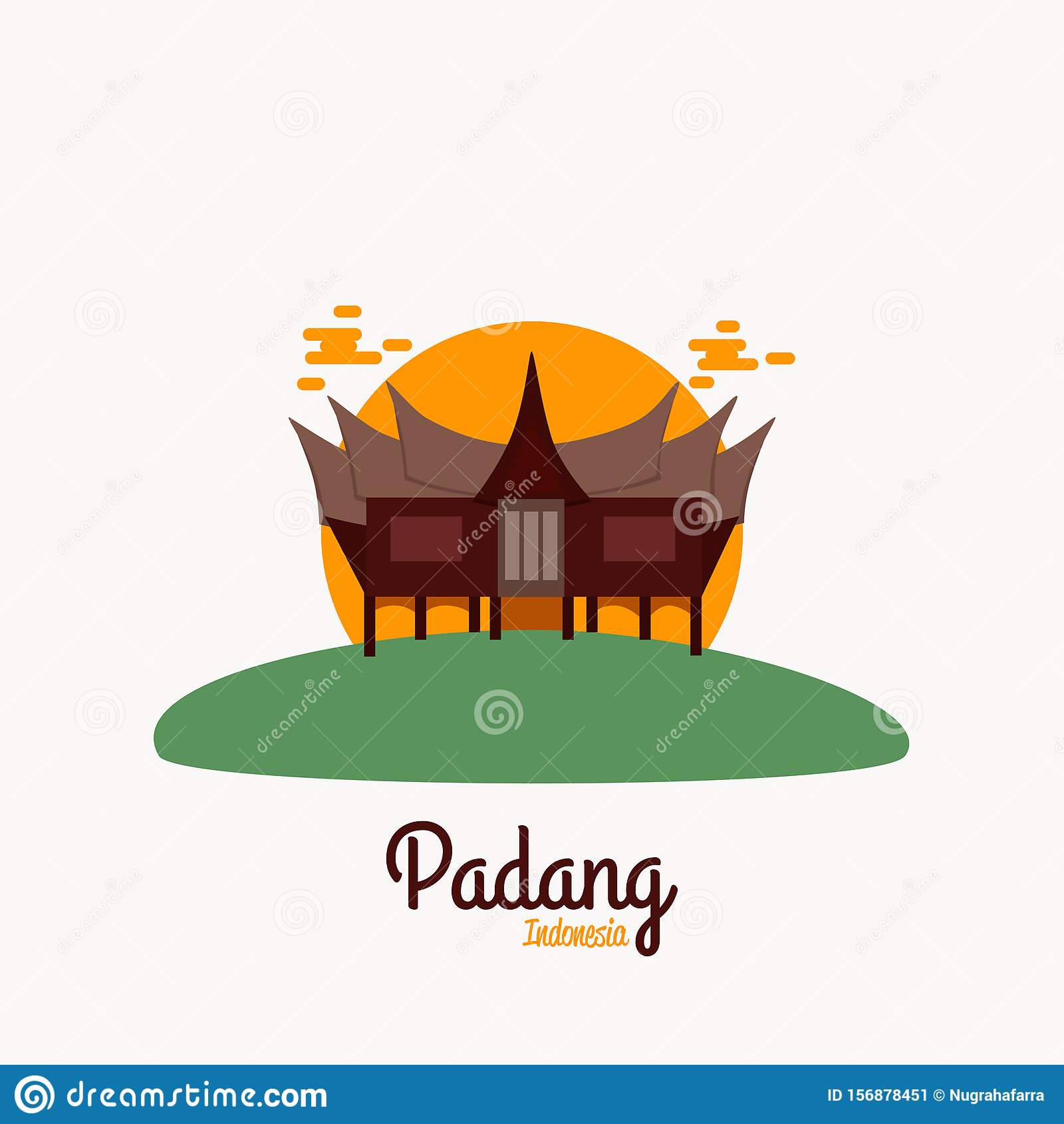 Detail Rumah Padang Vector Nomer 12