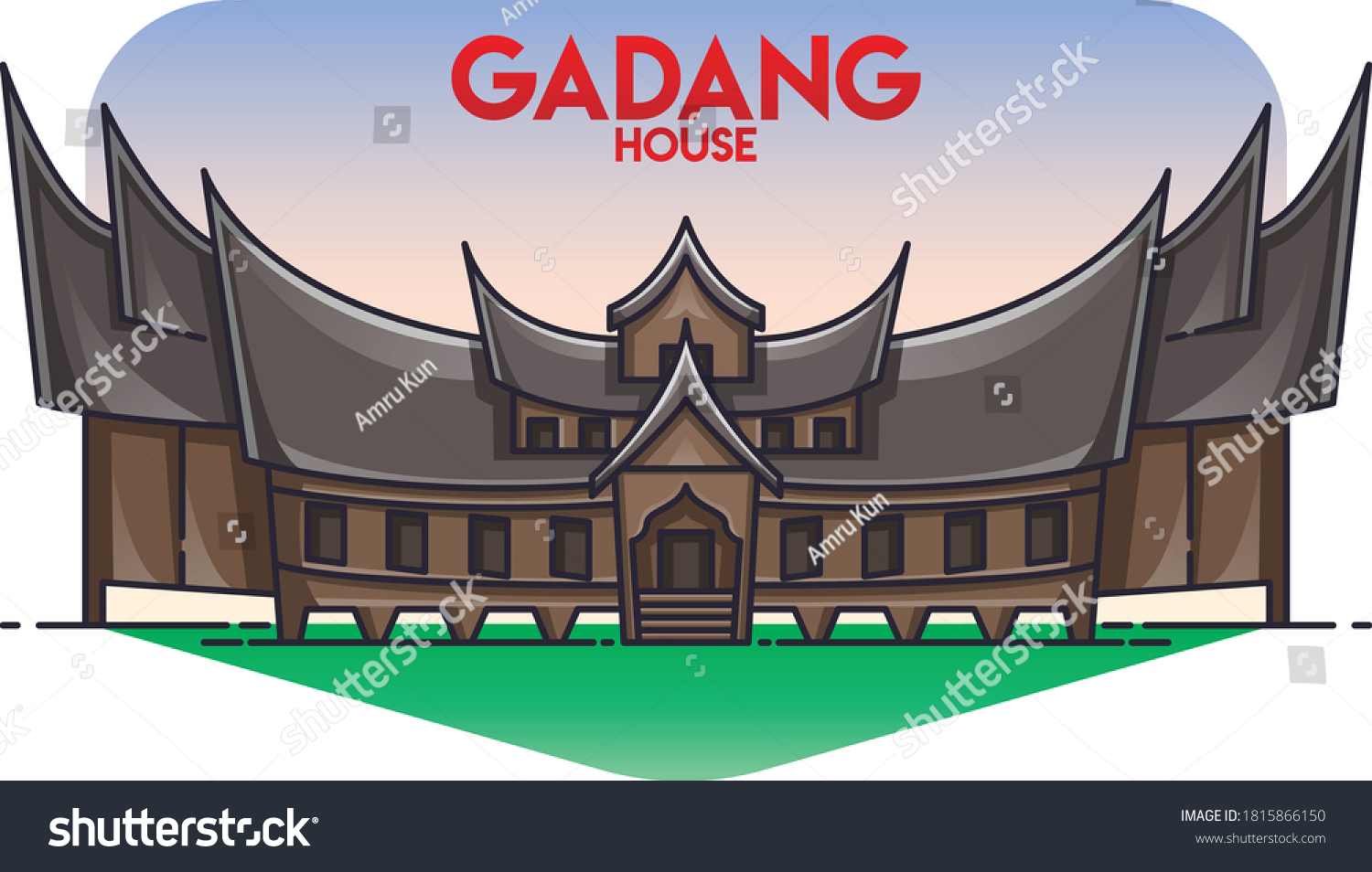 Detail Rumah Padang Vector Nomer 51