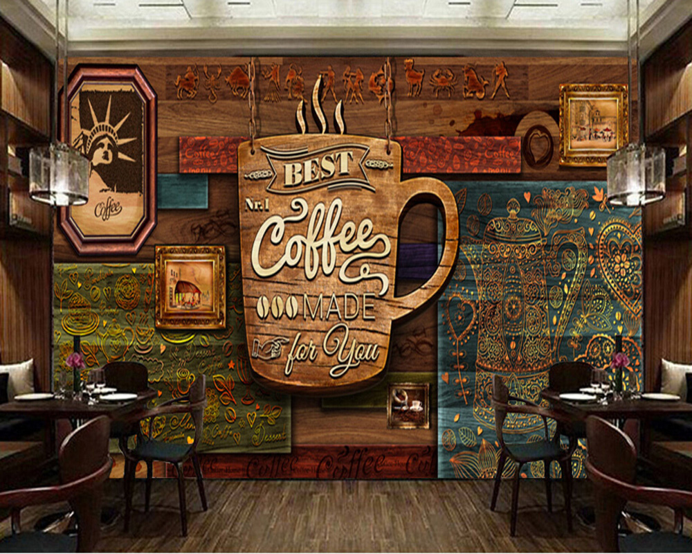 Detail Wallpaper Dinding 3d Cafe Nomer 3