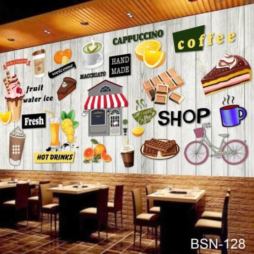 Detail Wallpaper Dinding 3d Cafe Nomer 48