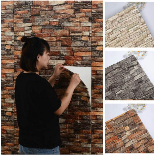 Detail Wallpaper Dinding 3d Motif Batu Alam Nomer 5