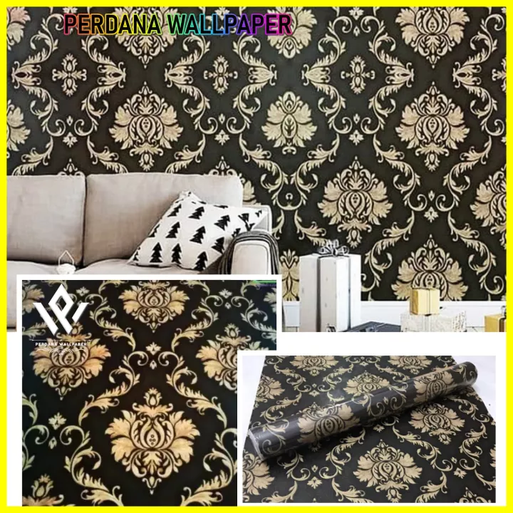 Detail Wallpaper Dinding Batik Gold Nomer 7