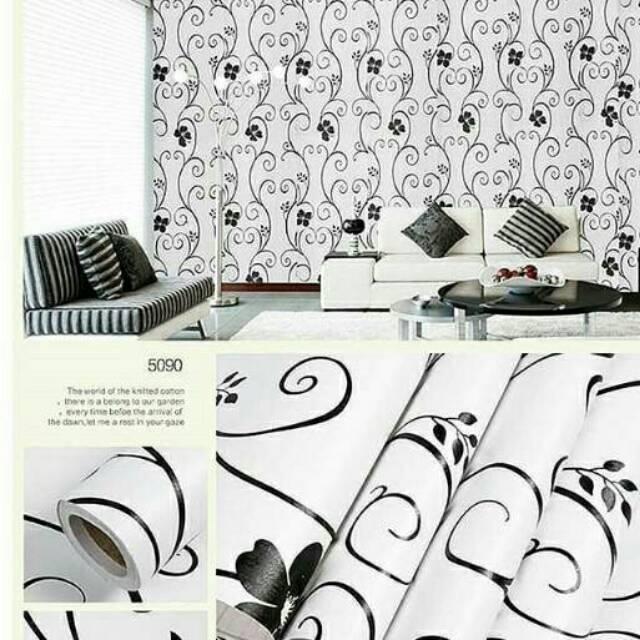Detail Wallpaper Dinding Bunga Hitam Putih Nomer 20
